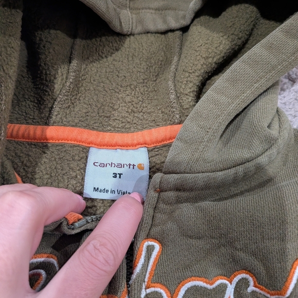 Carhartt Toddler 3T Forest Green Zip-Up Hoodie - Picture 3 of 4